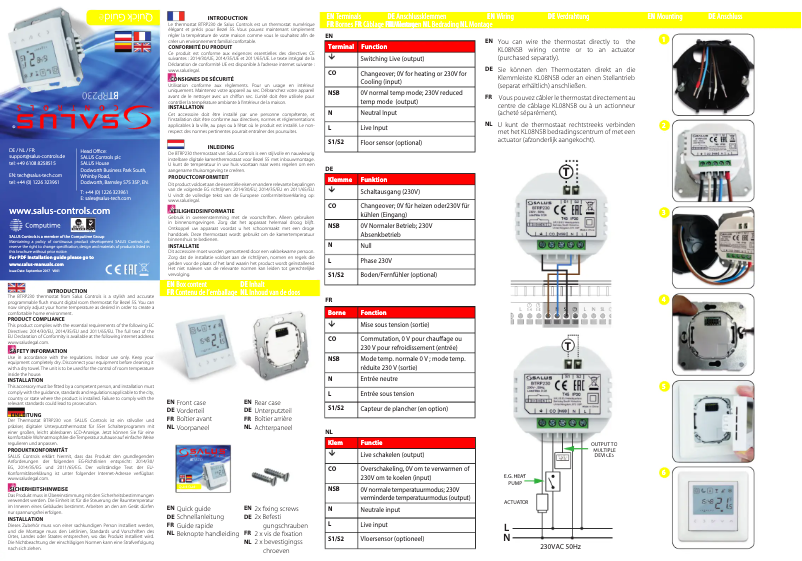 First page image of the manual for BTRP230
