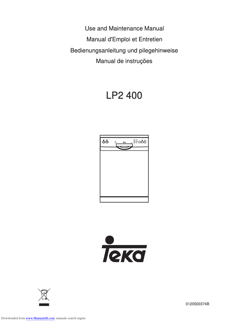 First page image of the manual for LP2 400