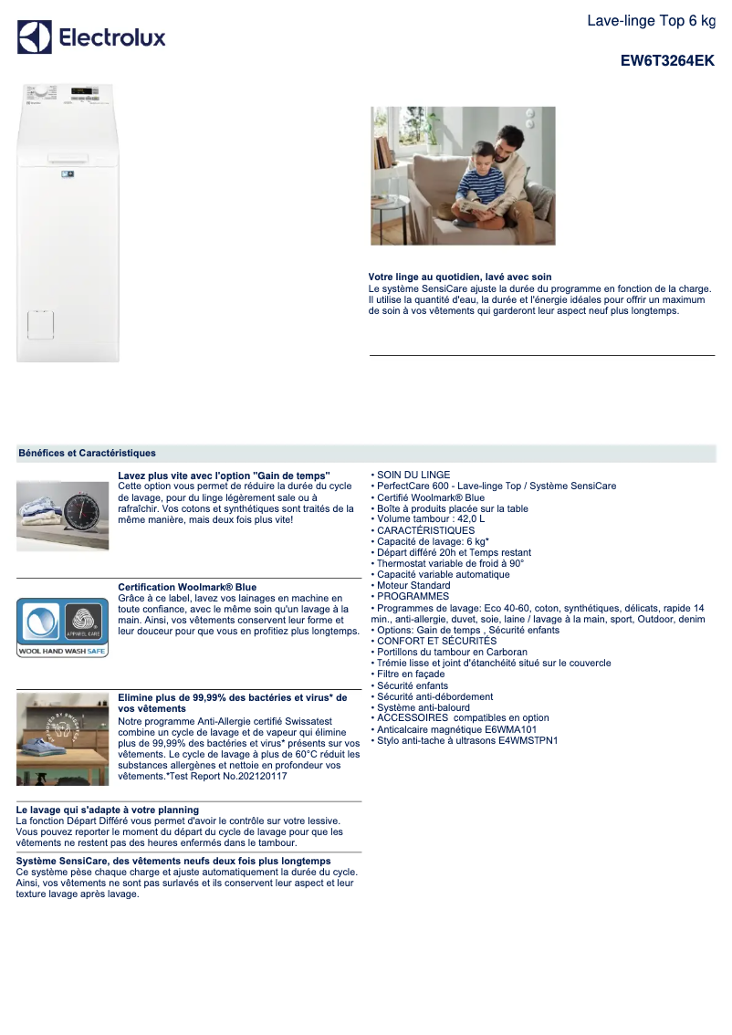 First page image of the manual for EW6T3264EK