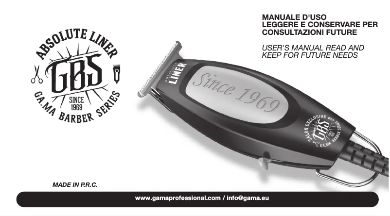 Page 1 of the manual User Manual GA.MA GBS Absolute Liner