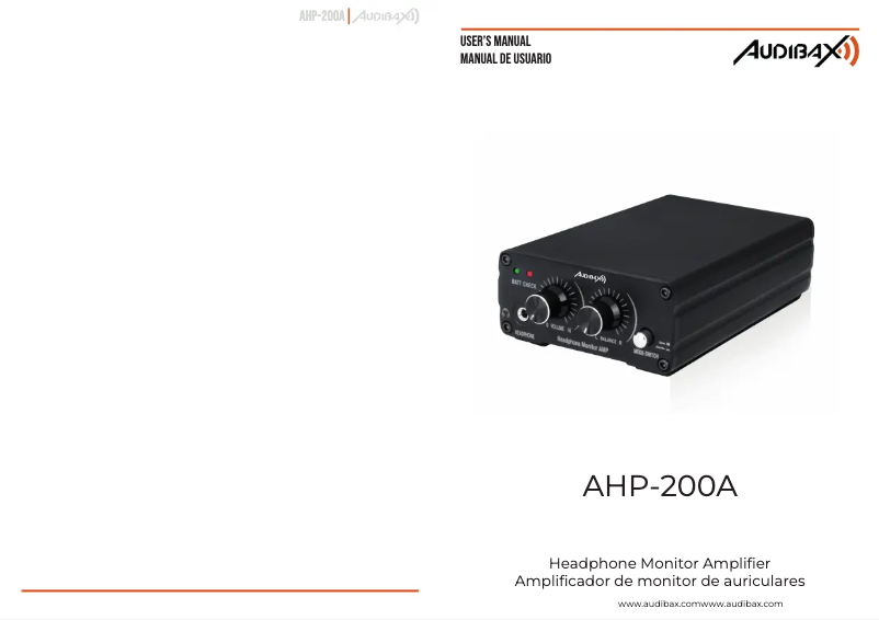 First page image of the manual for AHP-200A