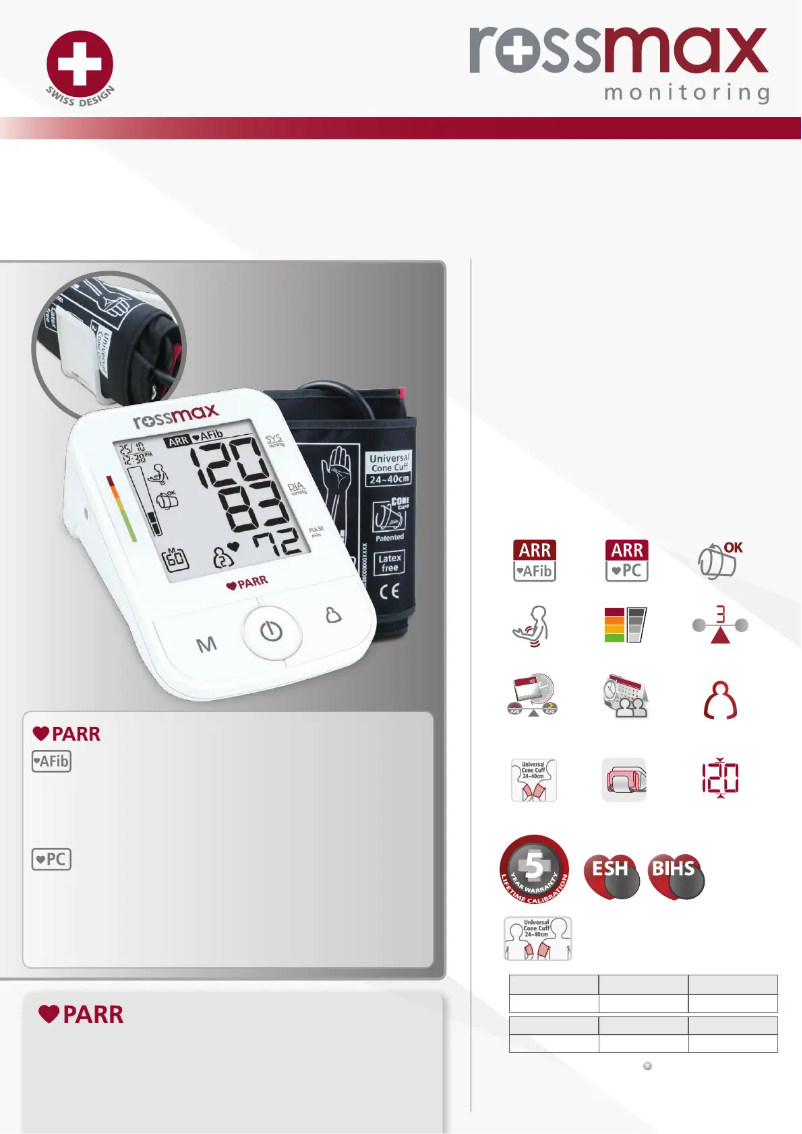 Page 1 of the manual Brochure Rossmax X5