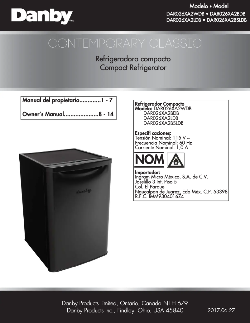 First page image of the manual for DAR026XA2BSLDB