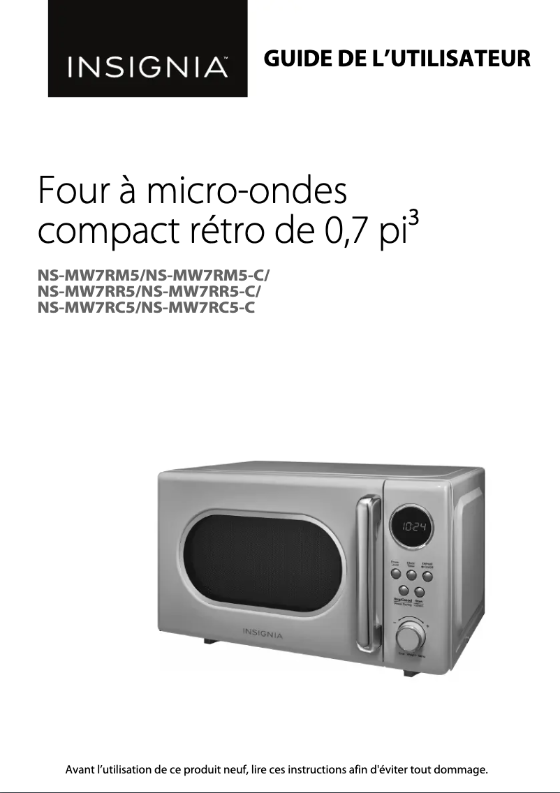 First page image of the manual for NS-MW7RM5