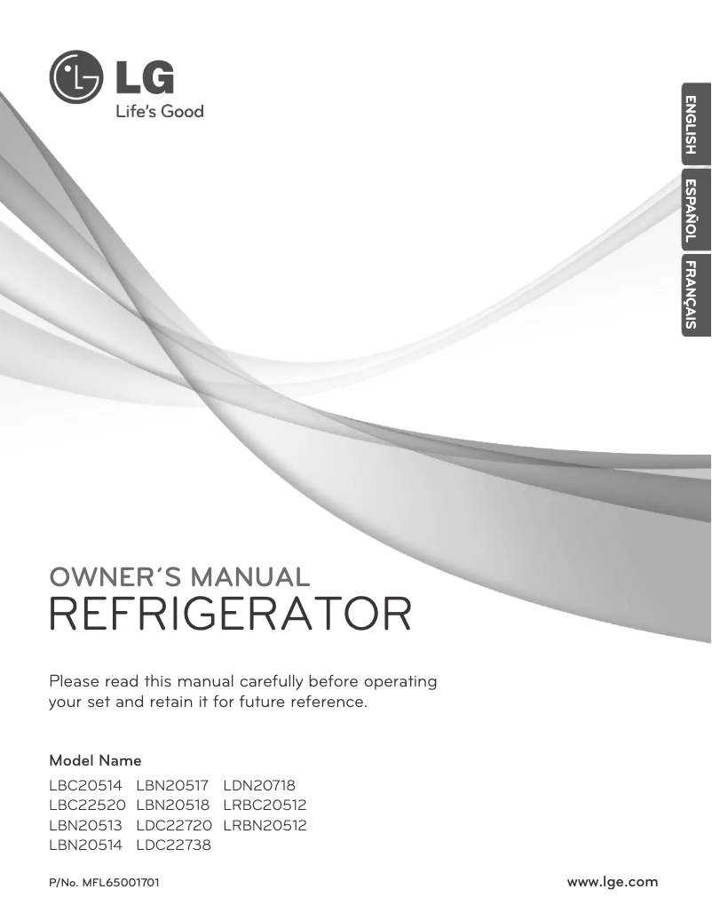 Page 1 of the manual User Manual LG LDC22738ST