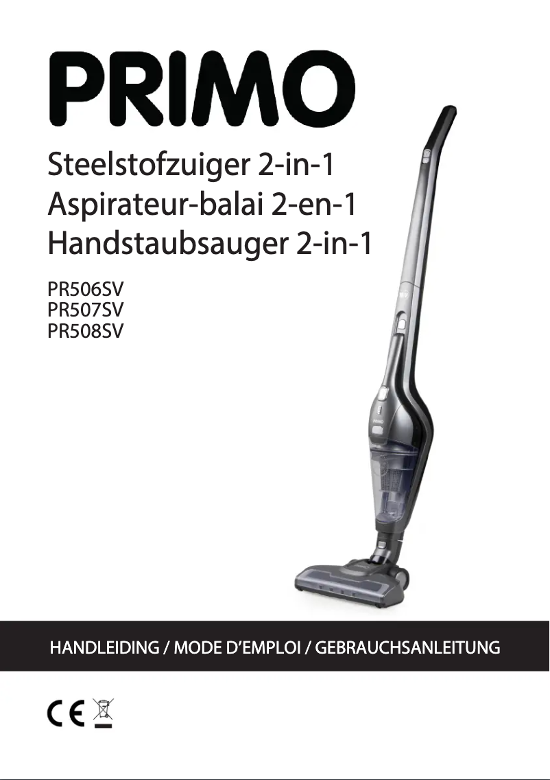 First page image of the manual for PR508SV