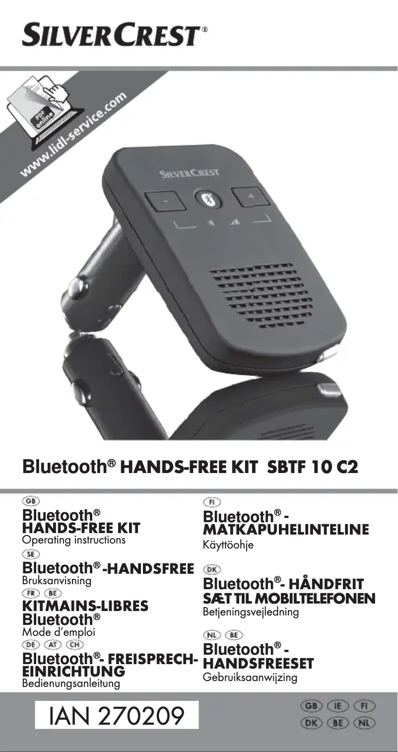 First page image of the manual for SBTF 10 C2