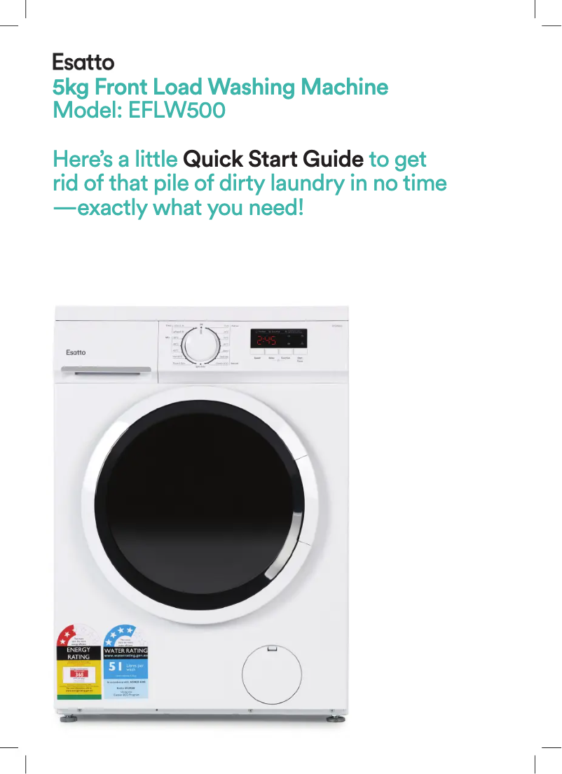 First page image of the manual for EFLW500