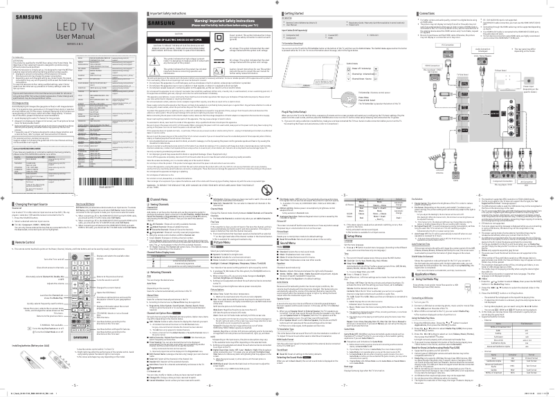 First page image of the manual for UA43K5100AKXXM