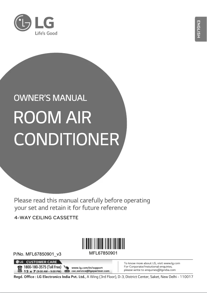 First page image of the manual for JTNQ36GNLE5