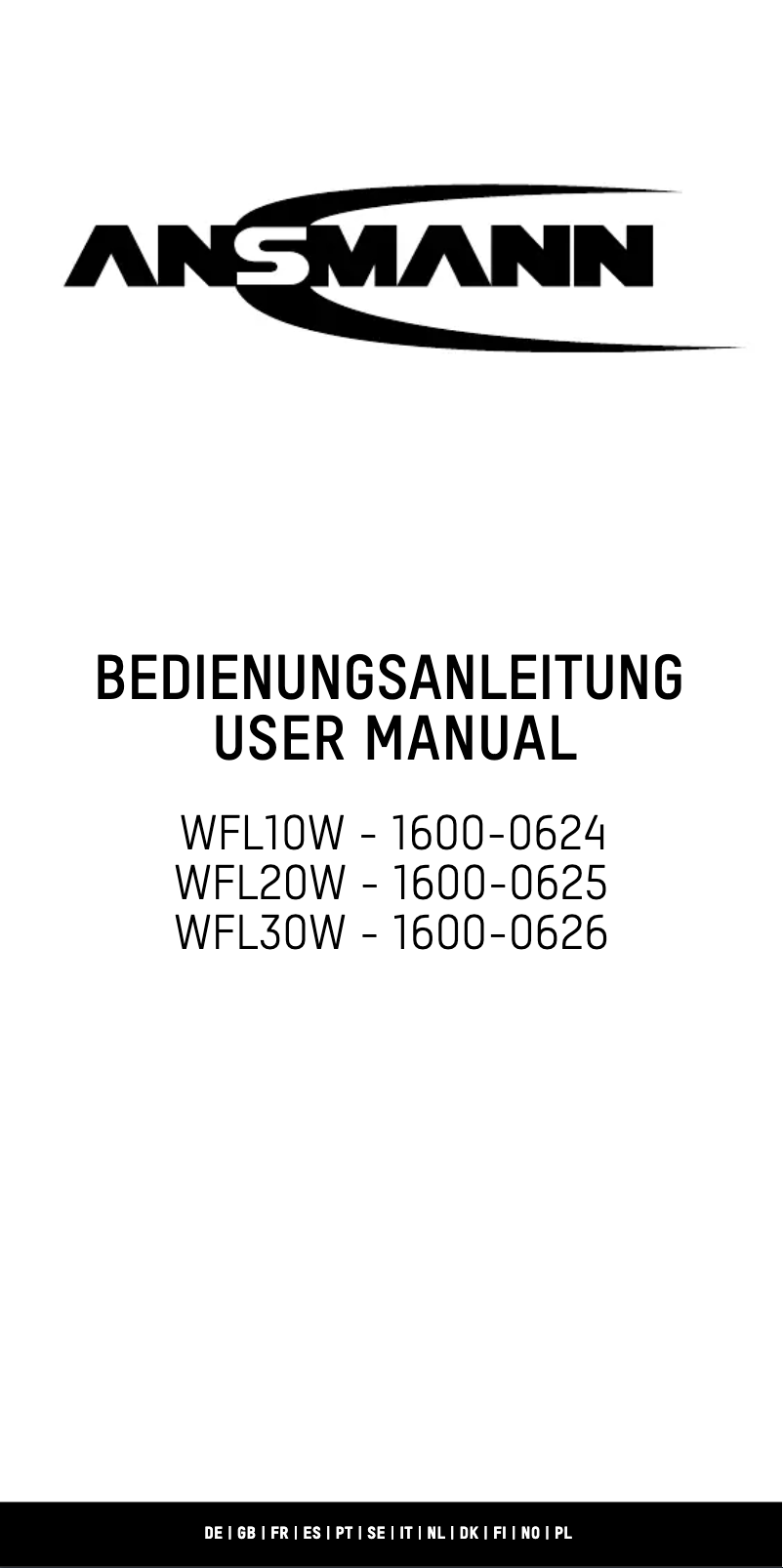 First page image of the manual for WFL20W