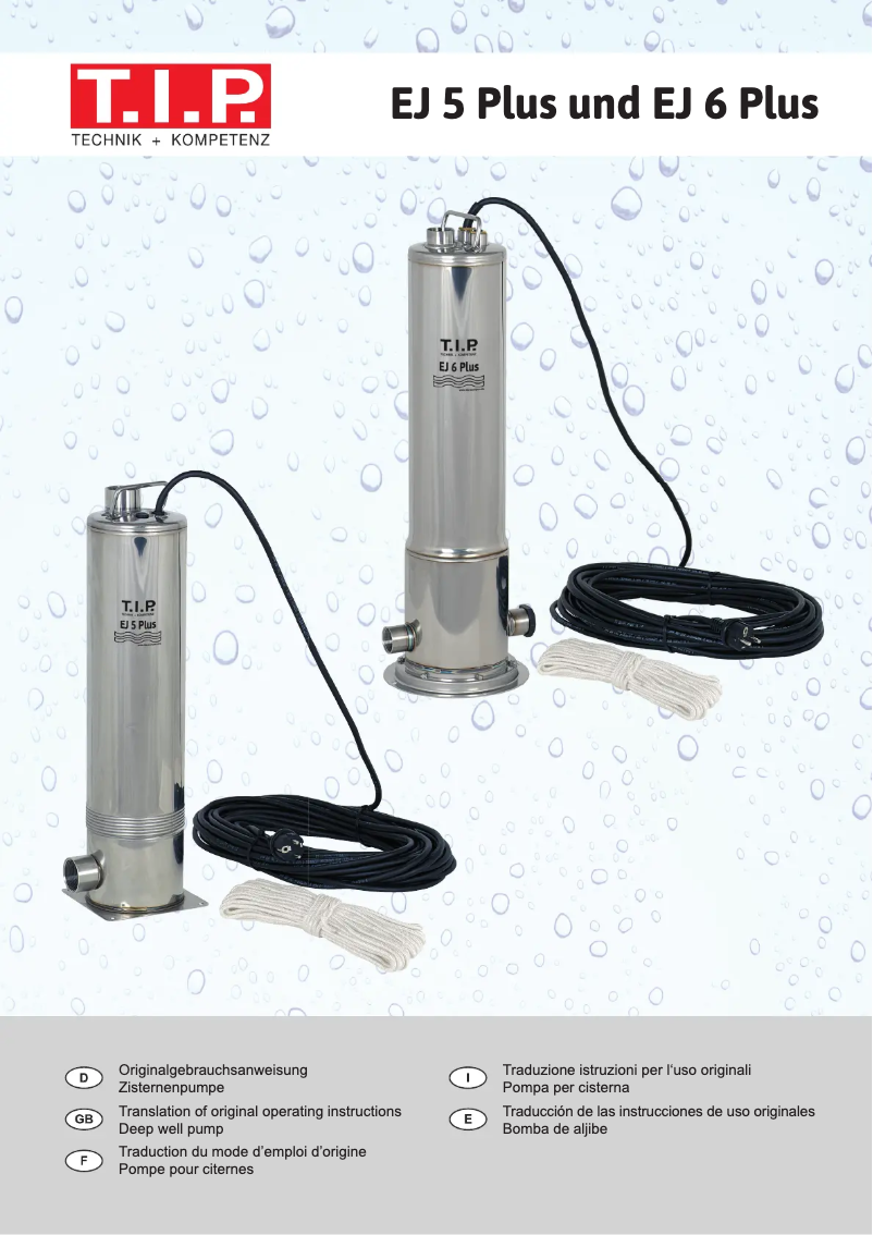 Page 1 of the manual User Manual T.I.P. EJ 6 Plus