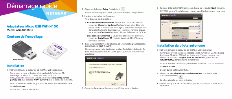 Image de la première page du manuel de l'appareil WNA1000Mv2