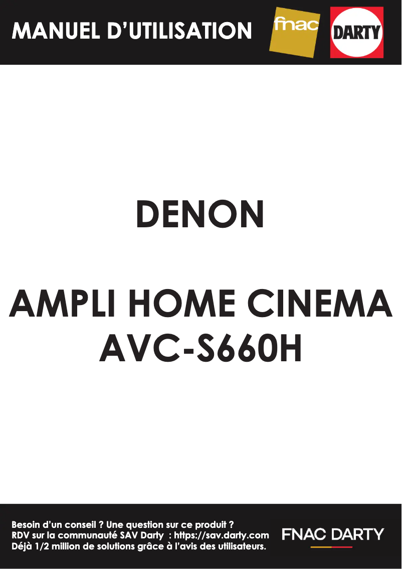 Page 1 of the manual User Manual Denon AVC-S660H