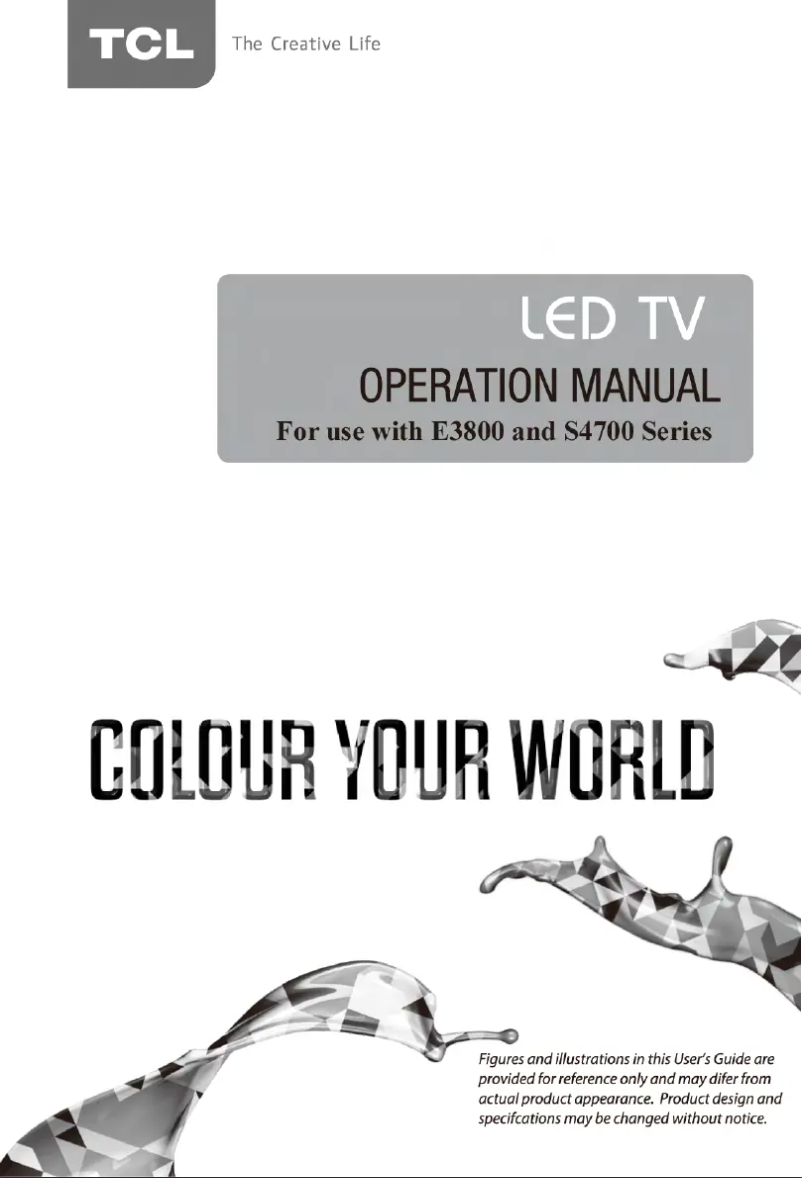 Page 1 of the manual User Manual TCL L50E3800FS