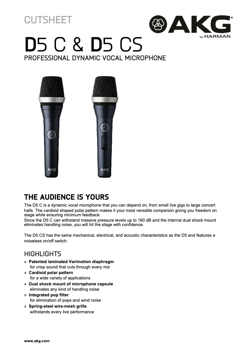 First page image of the manual for D5 C