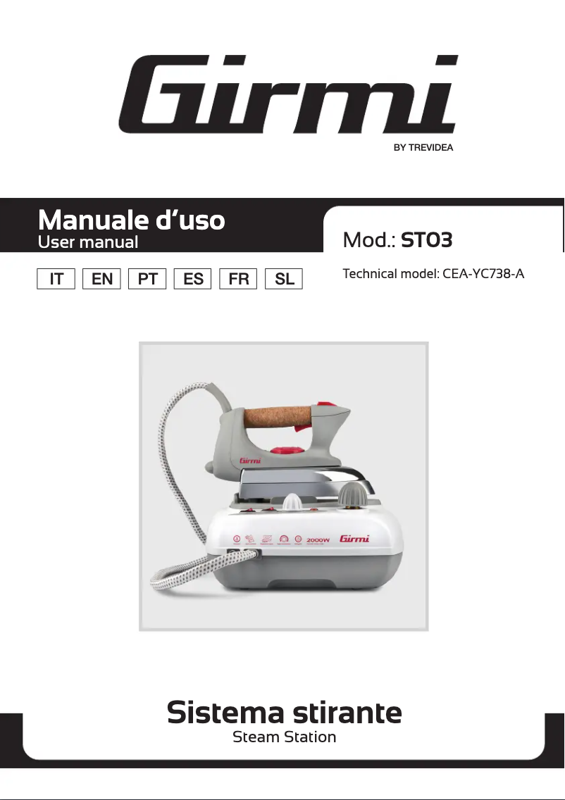 Page 1 de la notice Manuel utilisateur Girmi ST03