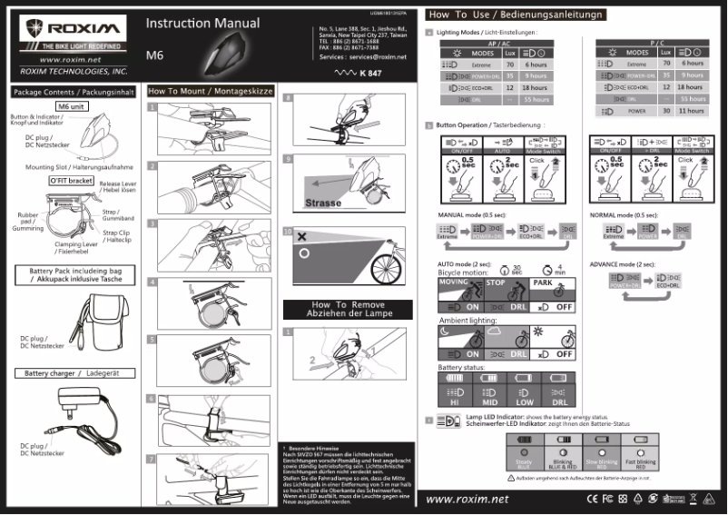 First page image of the manual for M6