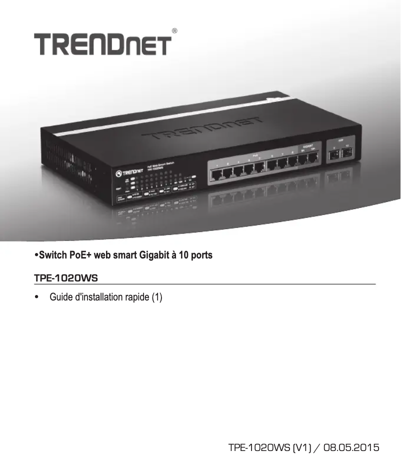 First page image of the manual for TPE-1020WS