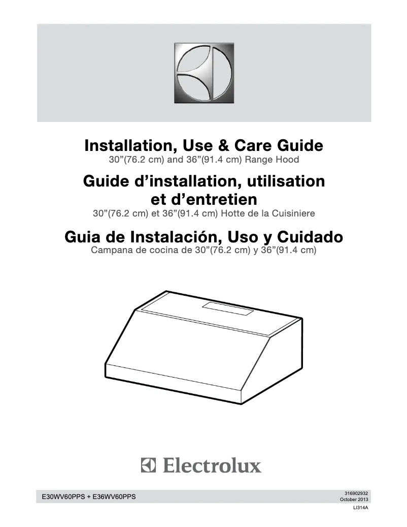 First page image of the manual for E36WV60PPS