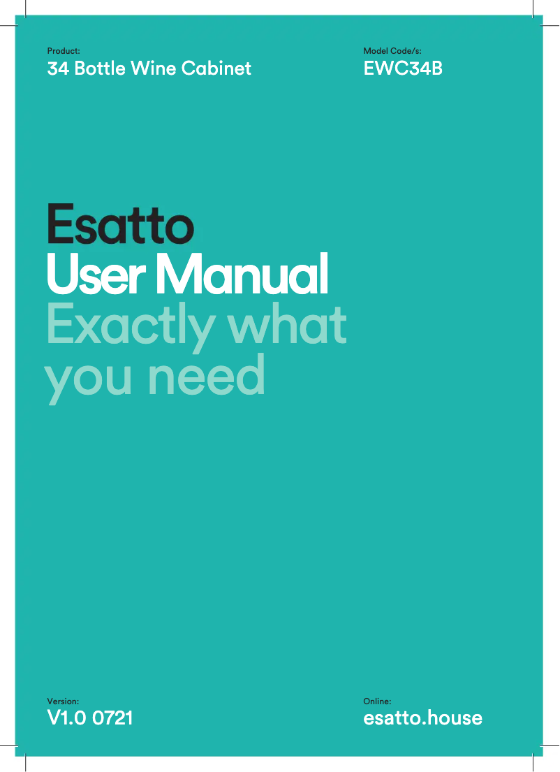First page image of the manual for EWC34B