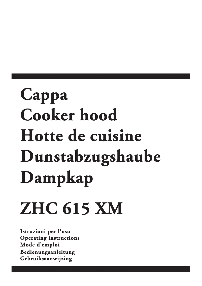 Page 1 of the manual User Manual Zanussi ZHC615XM