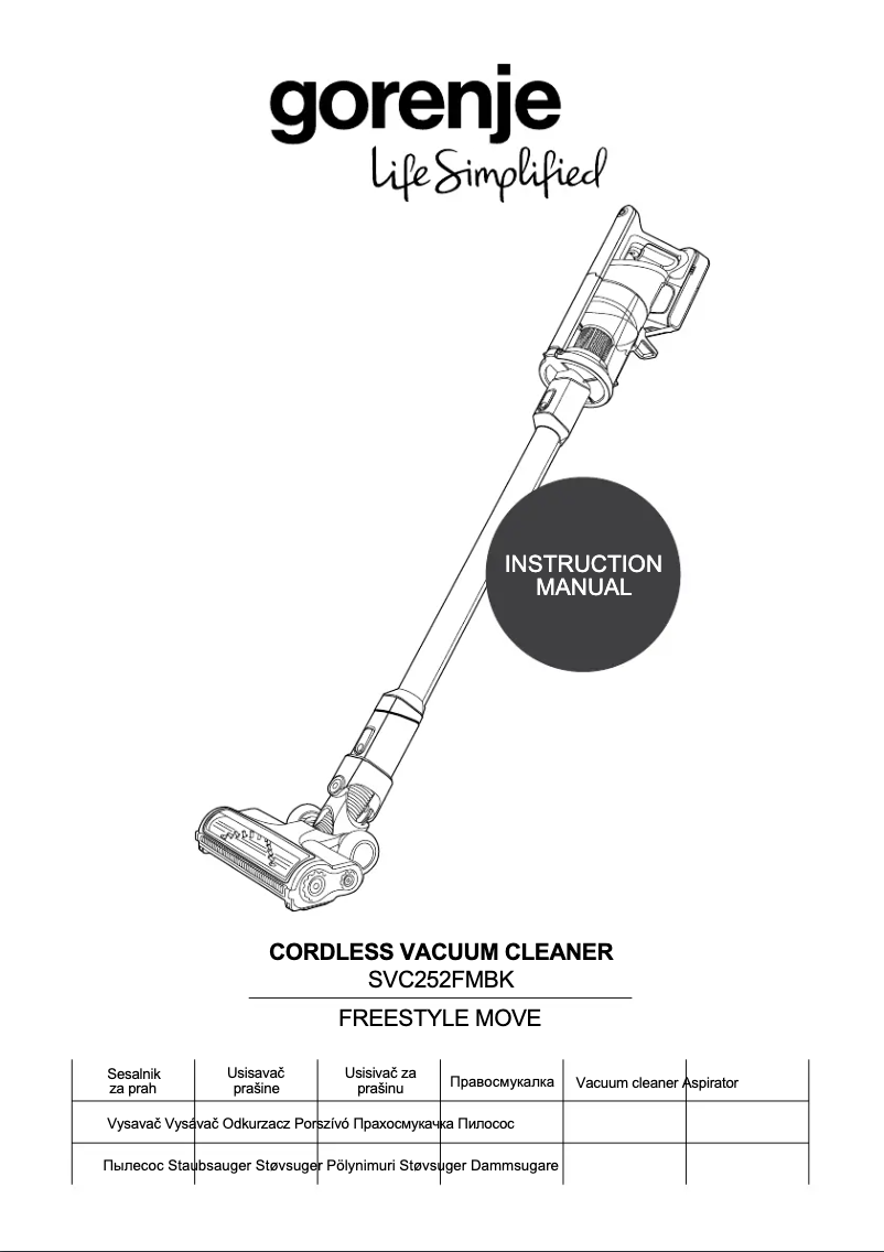 Page 1 of the manual User Manual Gorenje Freestyle Move SVC252FMBK