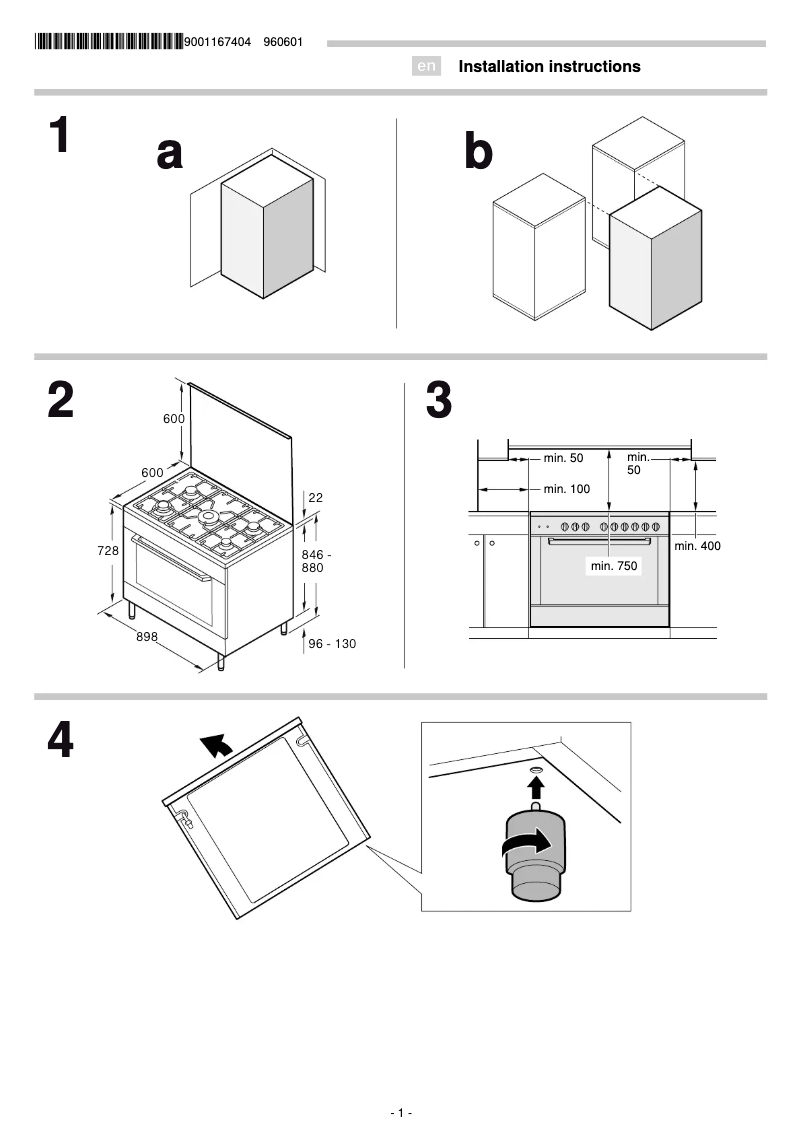 Page 1 of the manual Installation Guide Bosch HSG738357M