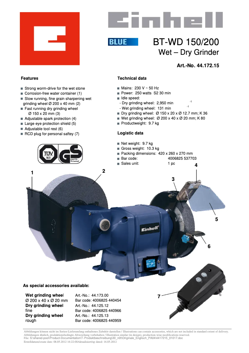 First page image of the manual for BT-WD 150/200