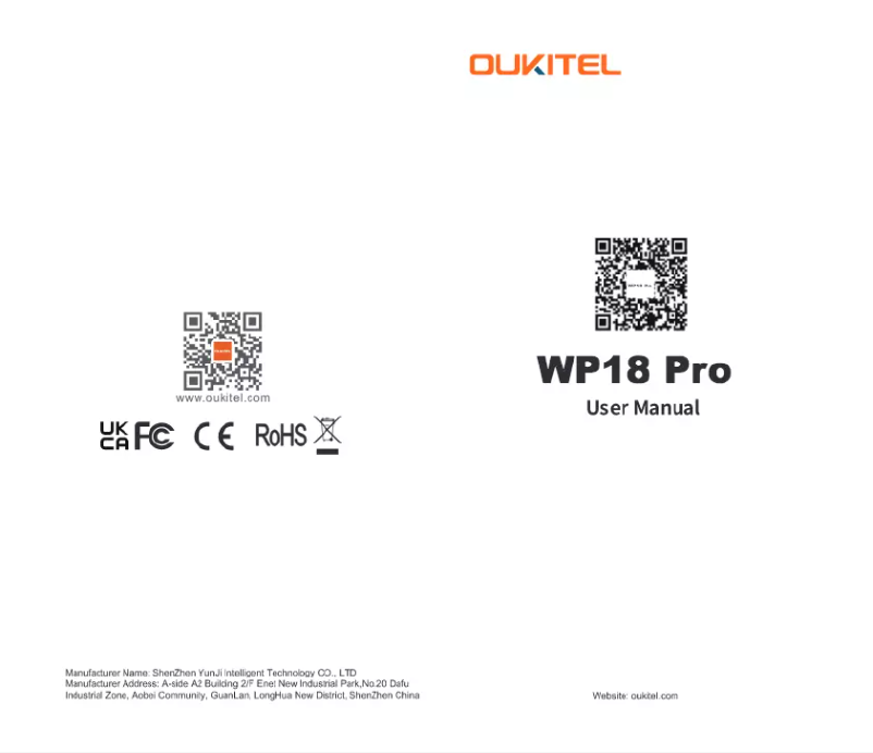 First page image of the manual for WP18 Pro