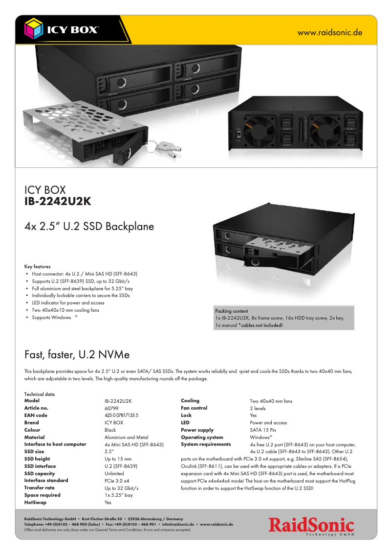First page image of the manual for IB-2242U2K