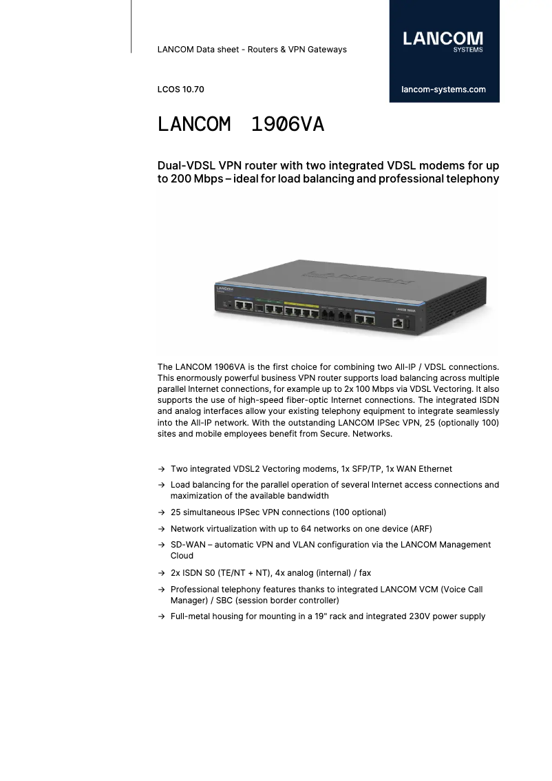 Image de la première page du manuel de l'appareil 1906VA