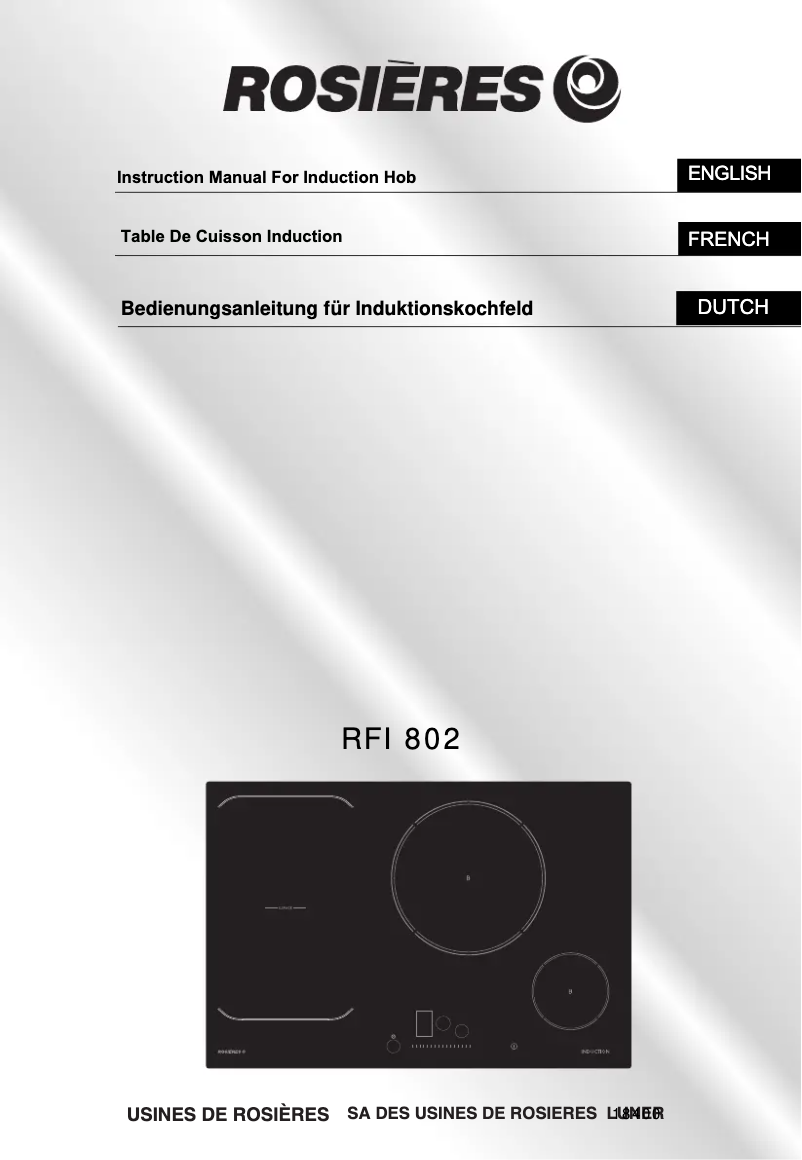 First page image of the manual for RFI 802