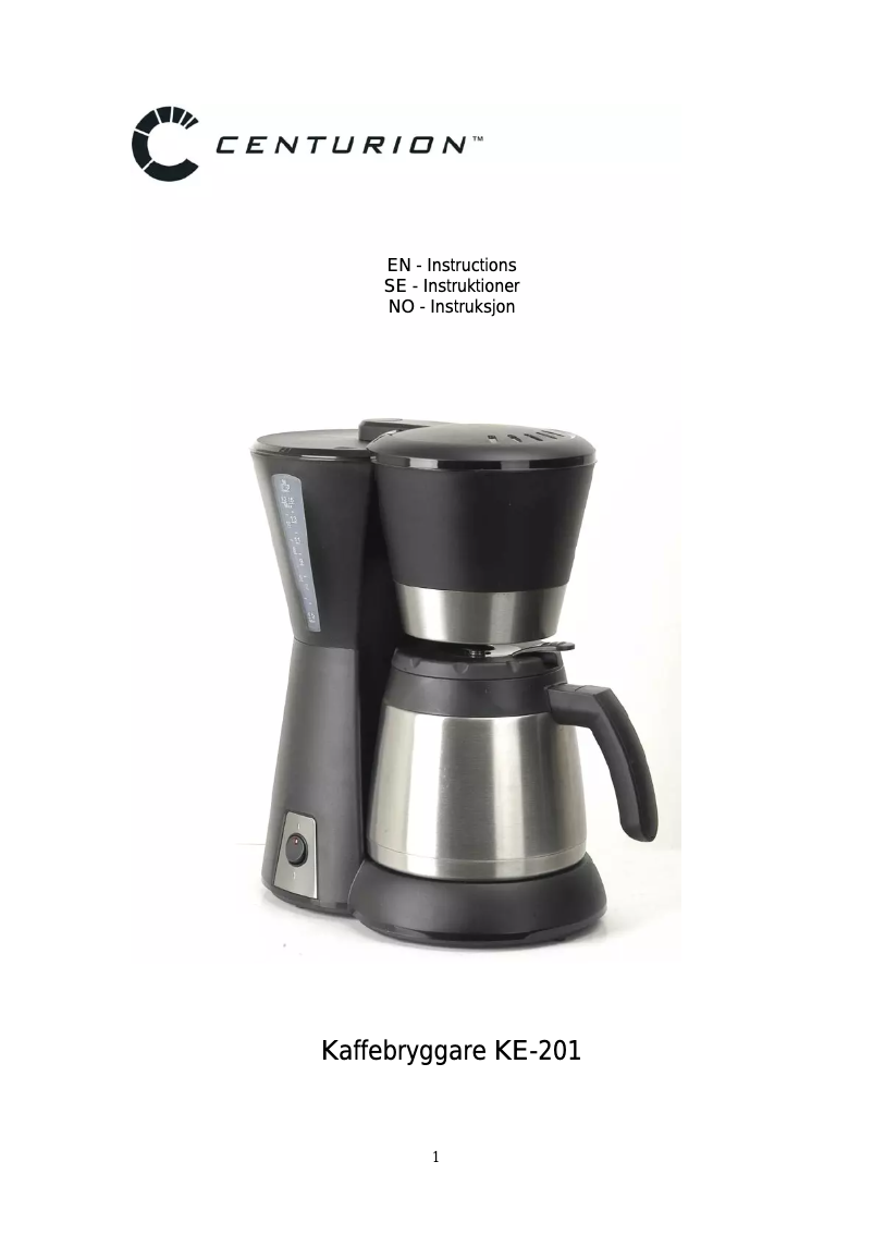 First page image of the manual for KE201