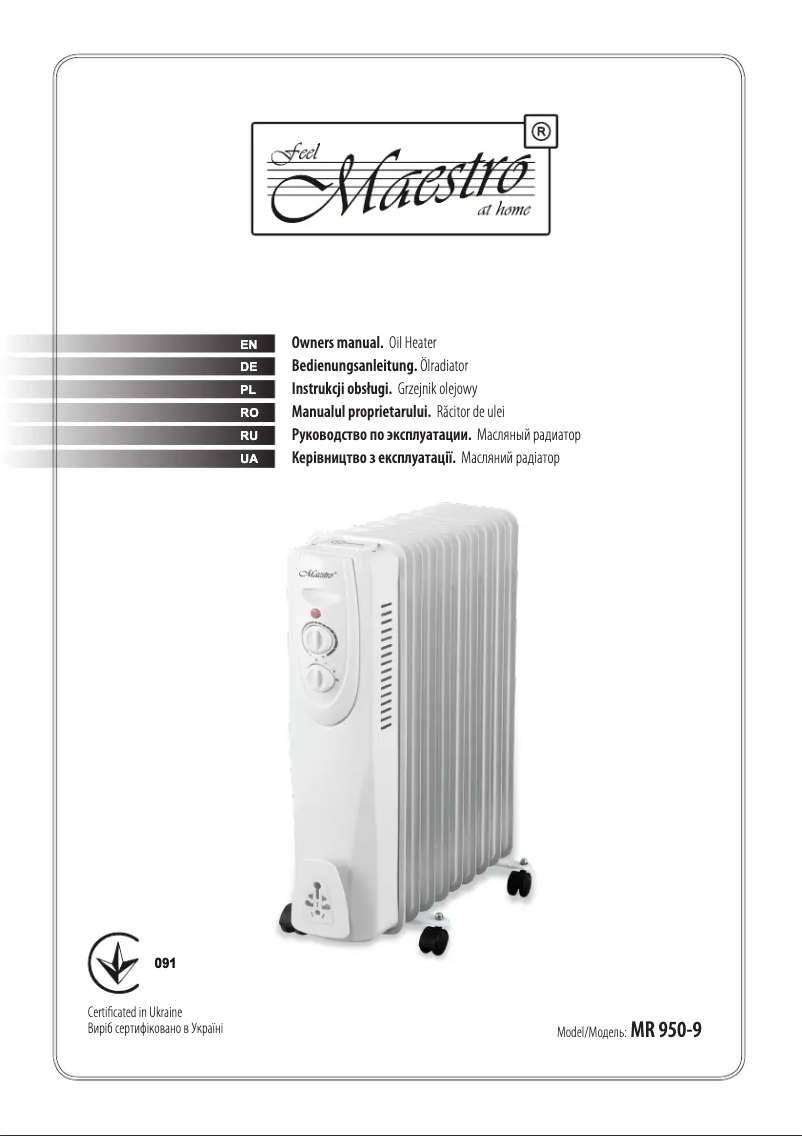 Page 1 of the manual User Manual Maestro MR950-9