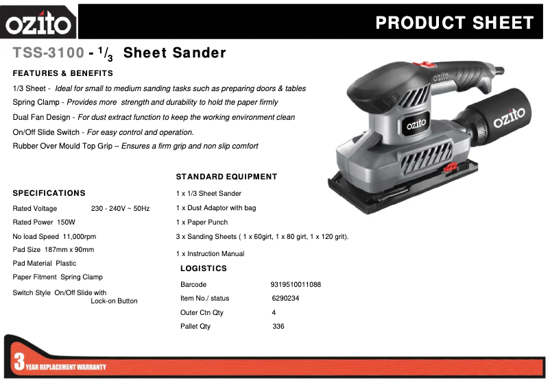 First page image of the manual for TSS-3100