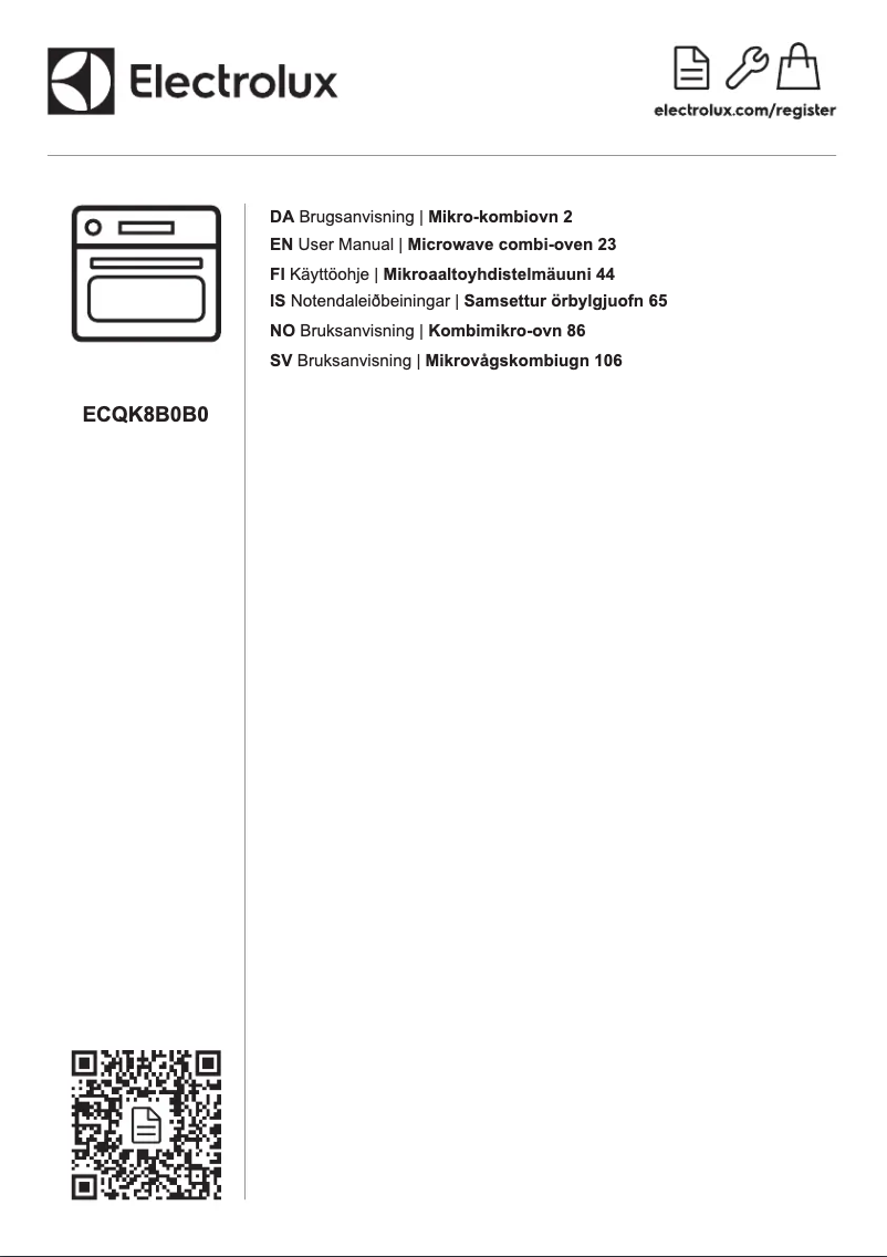 Page 1 of the manual User Manual Electrolux ECQK8B0B0
