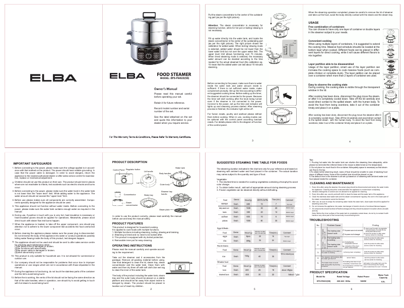 First page image of the manual for EFS-F6023(SS)