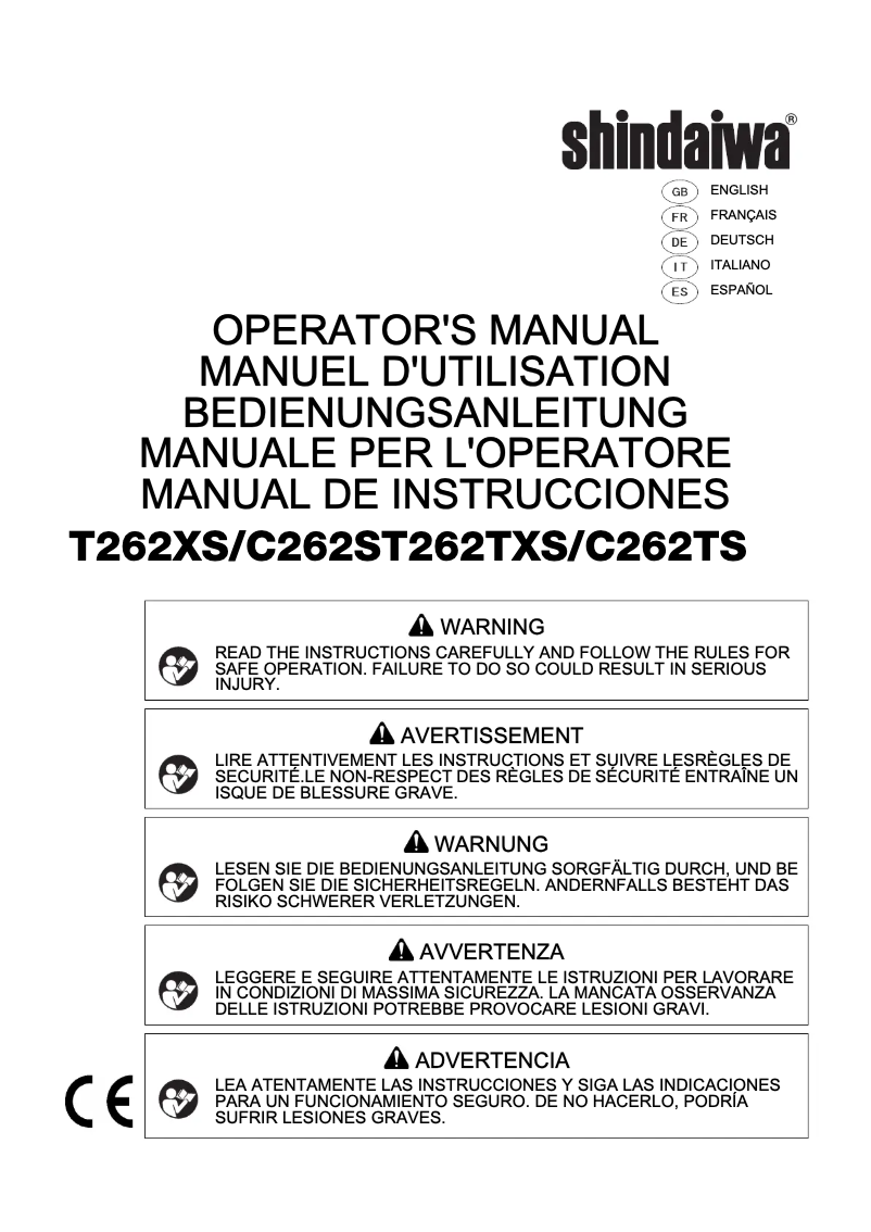 First page image of the manual for T262TXS