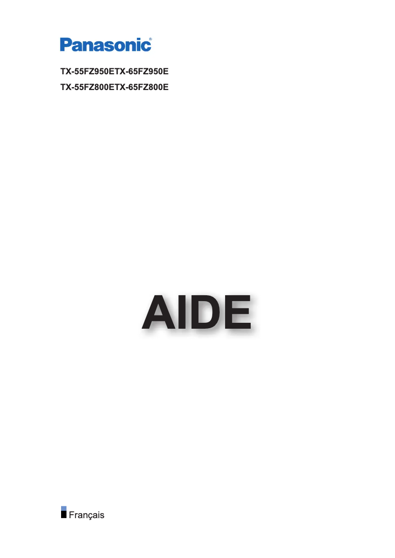 First page image of the manual for TX-65FZ800E