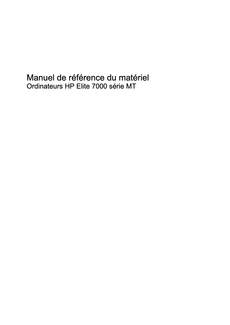 First page image of the manual for Elite 7000