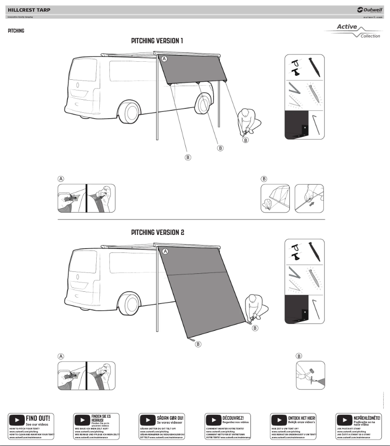 First page image of the manual for Hillcrest Tarp