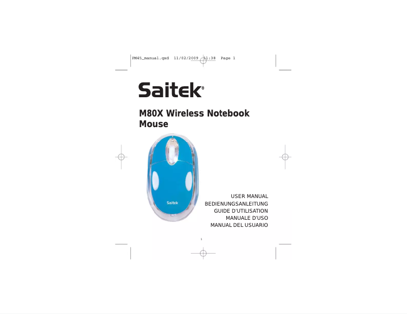 Page 1 of the manual User Manual Saitek M80X