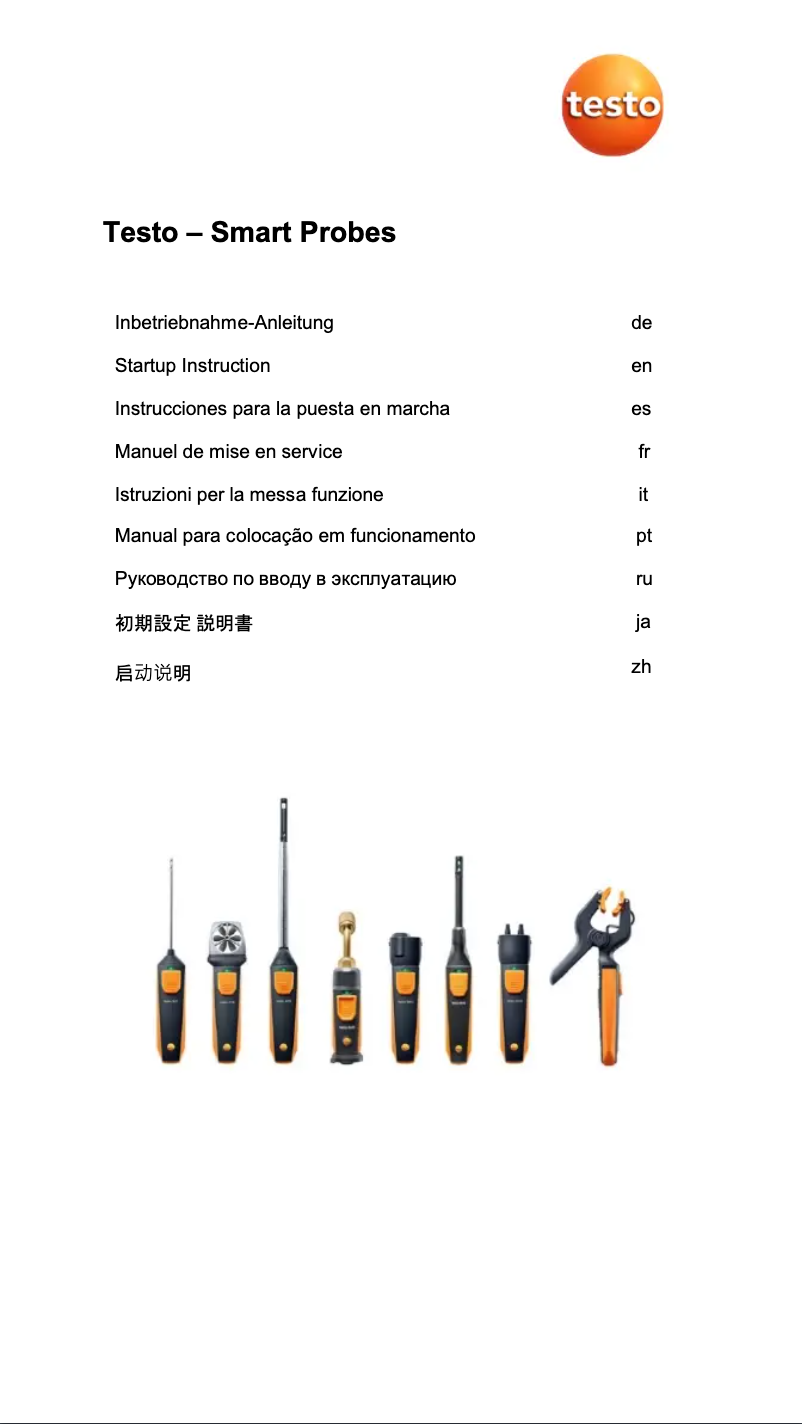 Page 1 of the manual User Manual Testo 184
