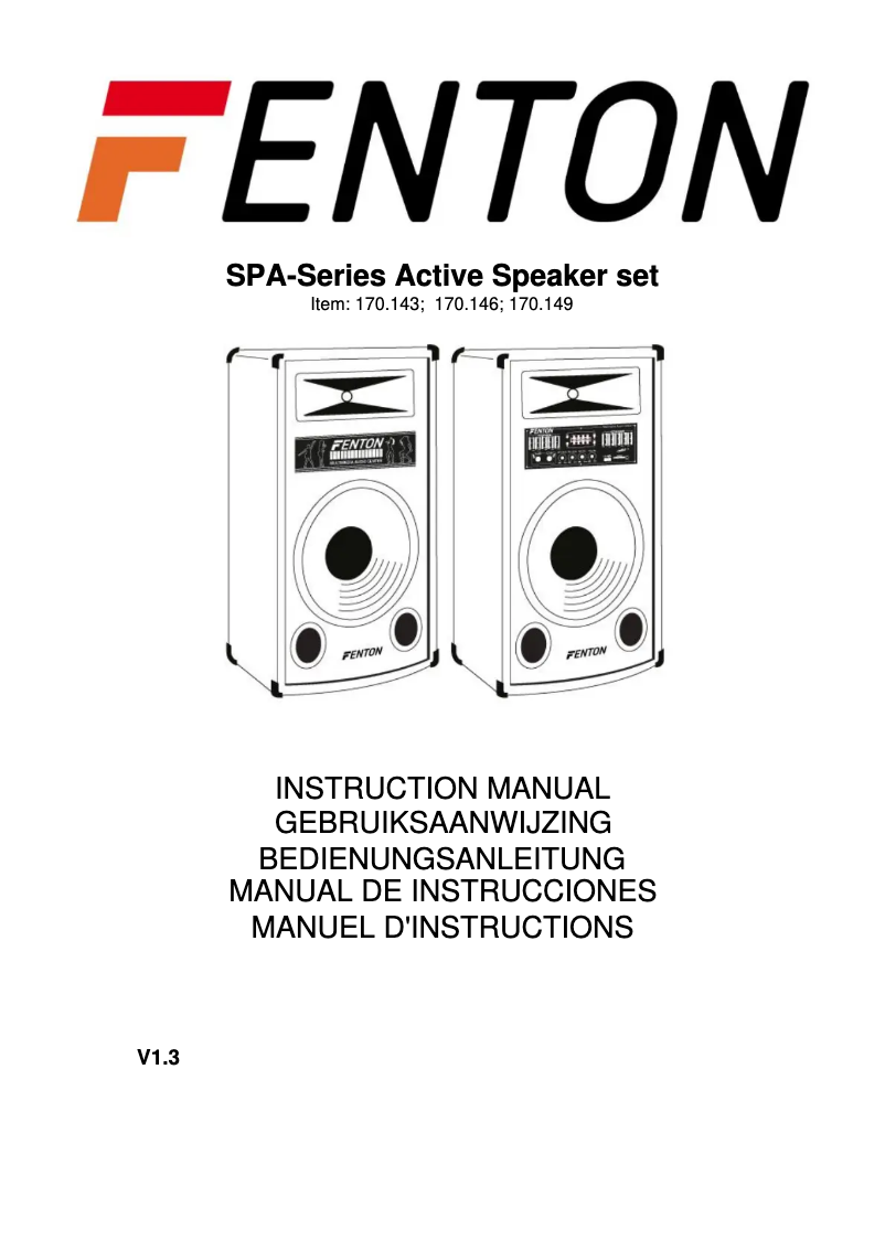 First page image of the manual for SPA800