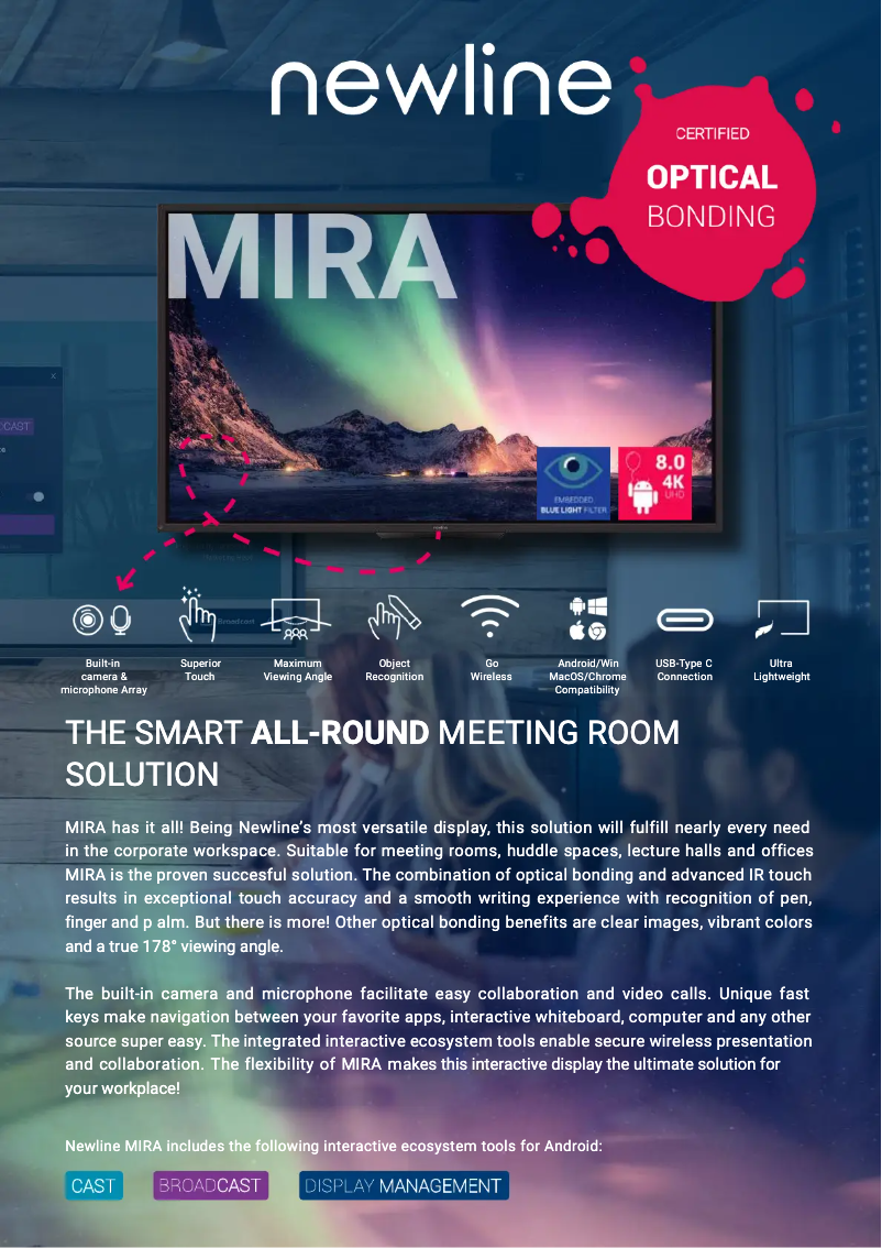 Page 1 of the manual User Manual Newline TT-7520HO