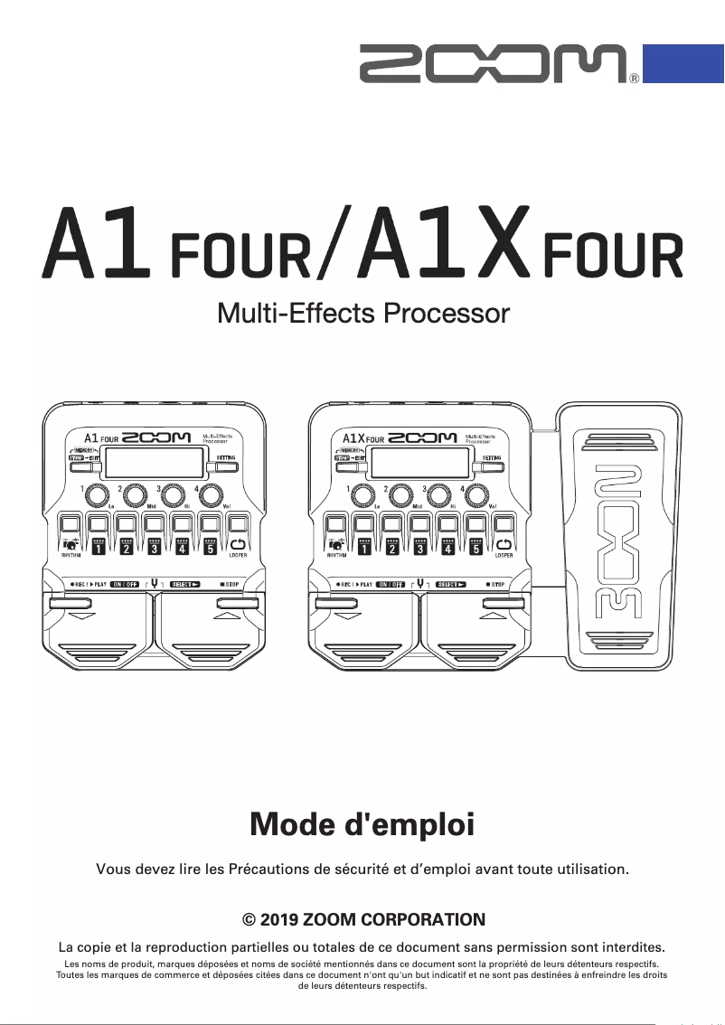 First page image of the manual for A1X Four