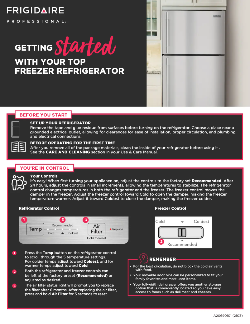 First page image of the manual for FPHT2097VF