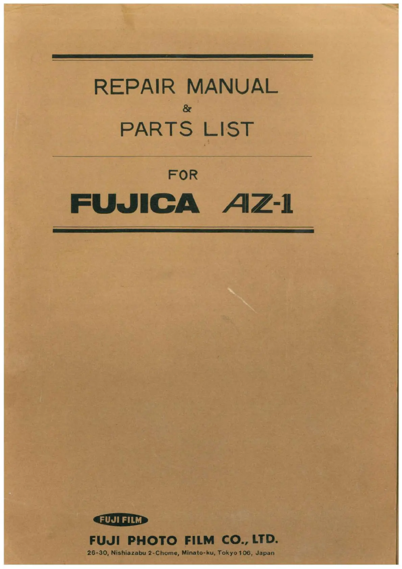 Page 1 of the manual User Manual Fuji AZ-1