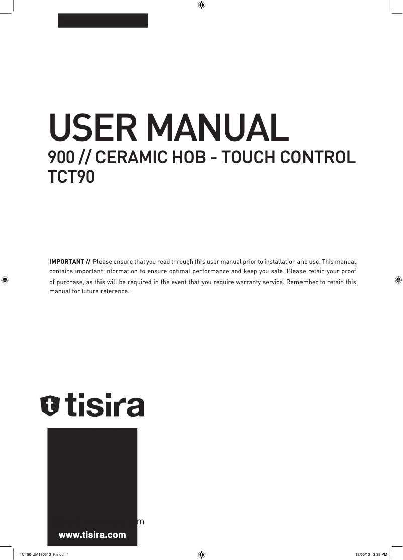 Page 1 of the manual User Manual Tisira TCT90